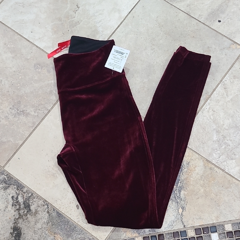 SPANX Kids Burgundy Velvet Leggings